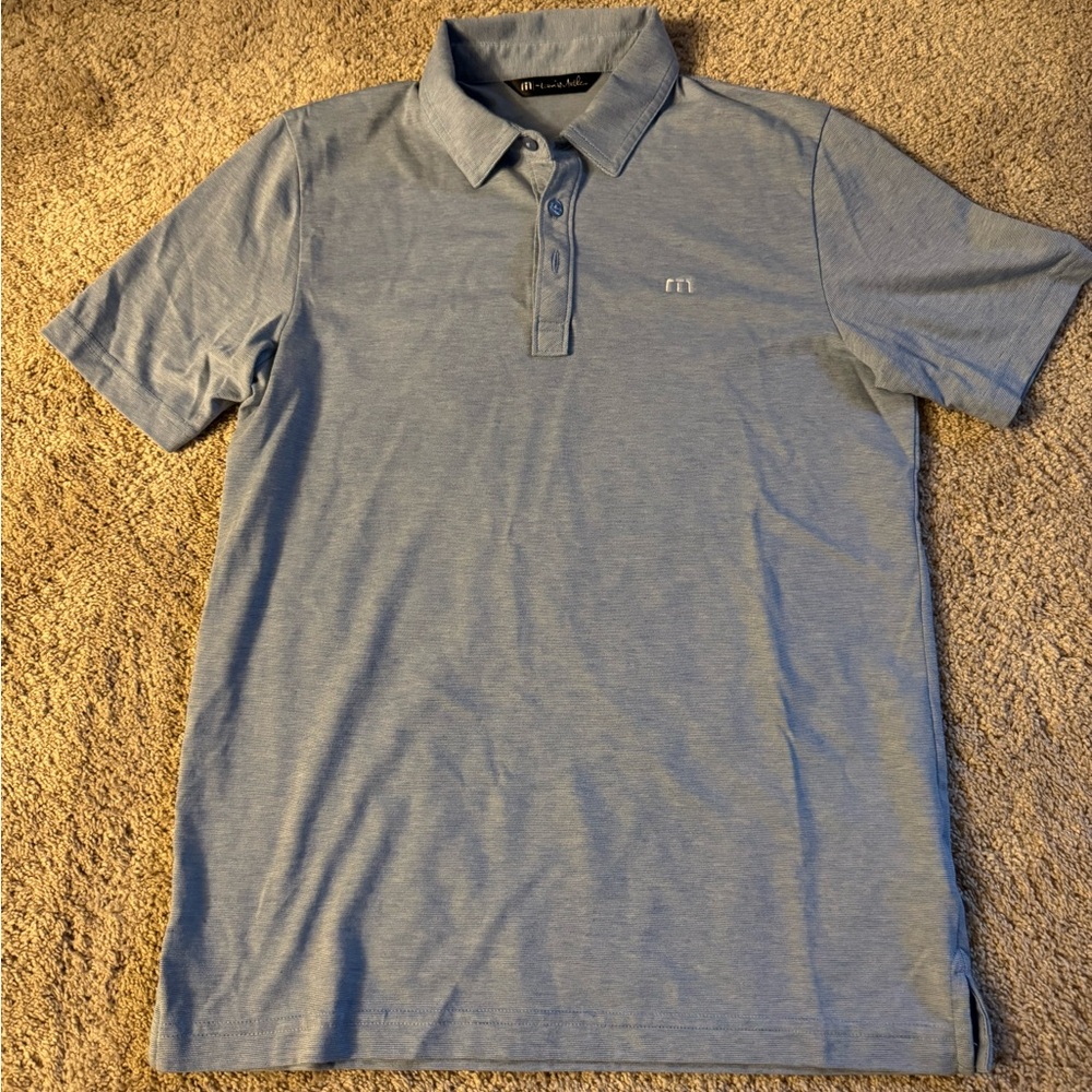 Travis Mathew Blue Polo Shirt Classic Design